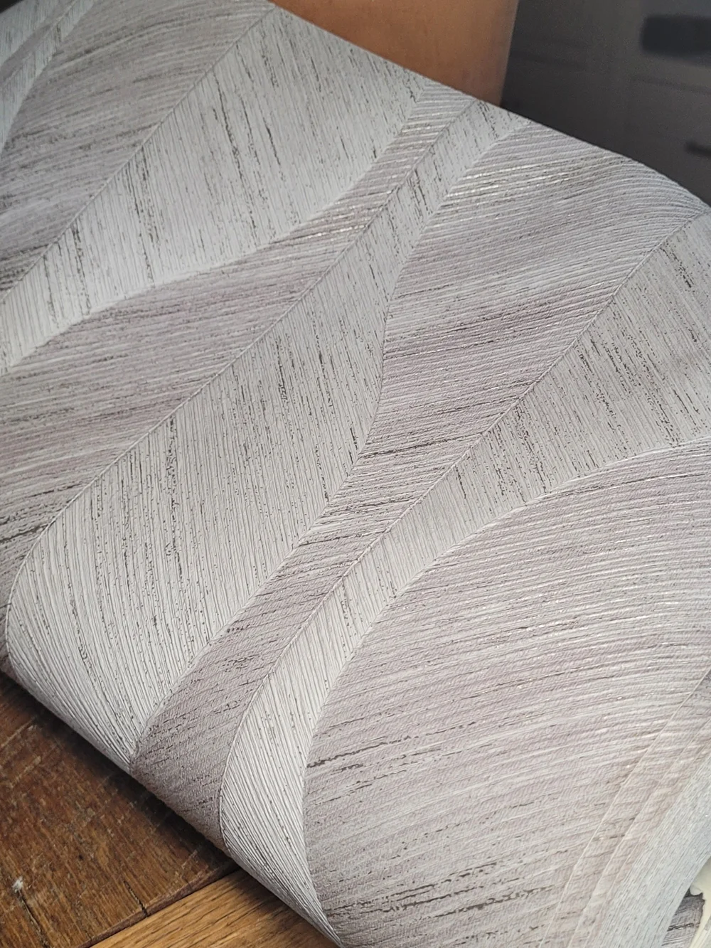 Oresome Silver Ogge Textured Geometric Vertical Wallpaper Roll